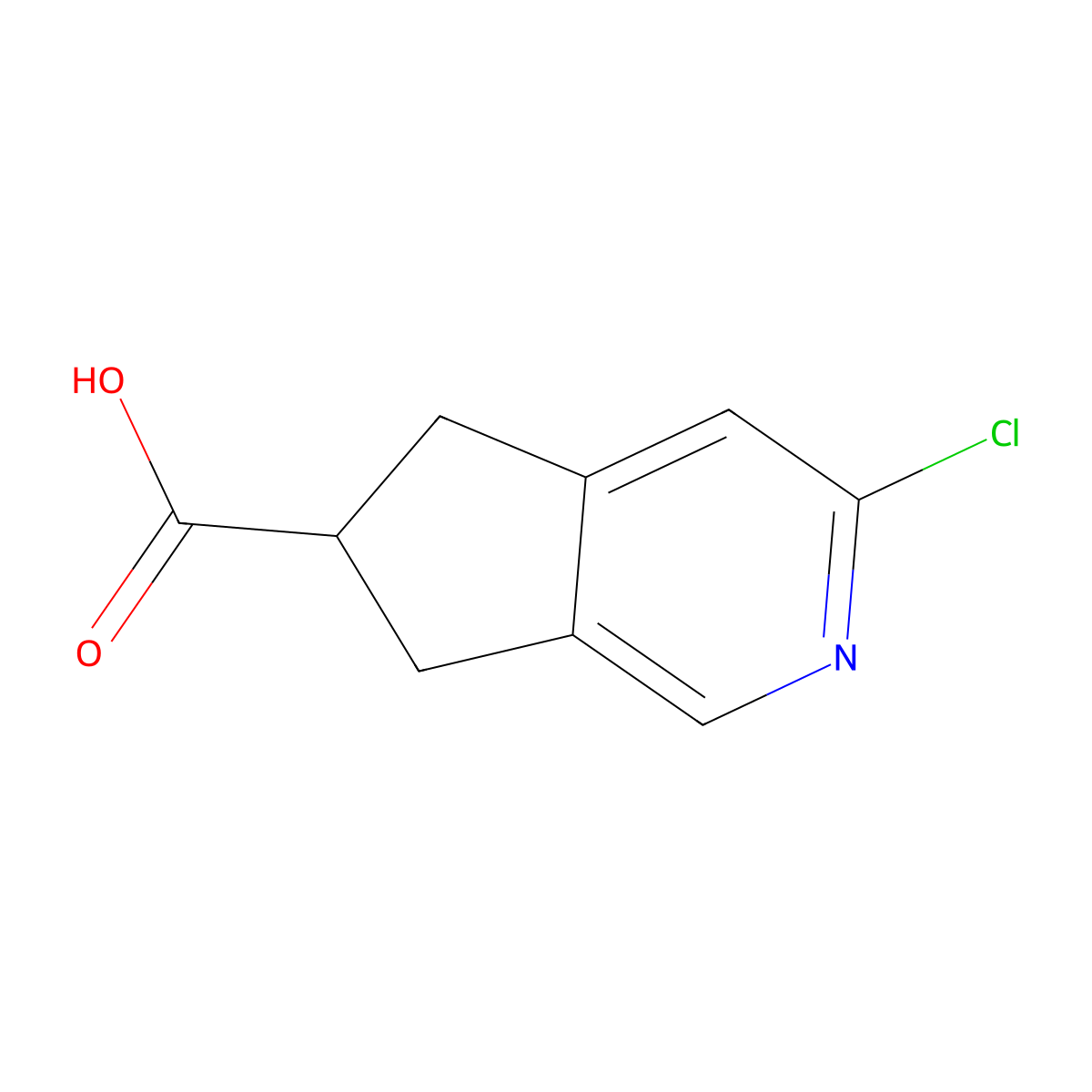 3-chloro-5H,6H,7H-cyclopenta[c]pyridine-6-carboxylic acid molecular structure, CAS 2923841-72-7