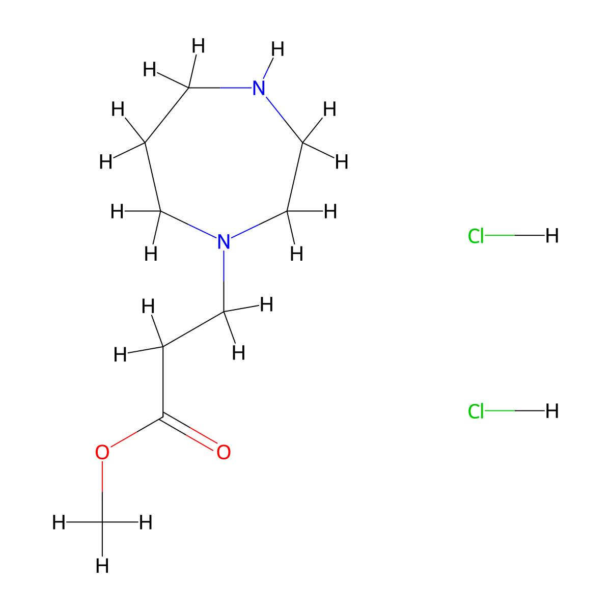 Methyl 3-(1,4-diazepan-1-yl)propanoate dihydrochloride molecular structure, CAS 2923841-73-8
