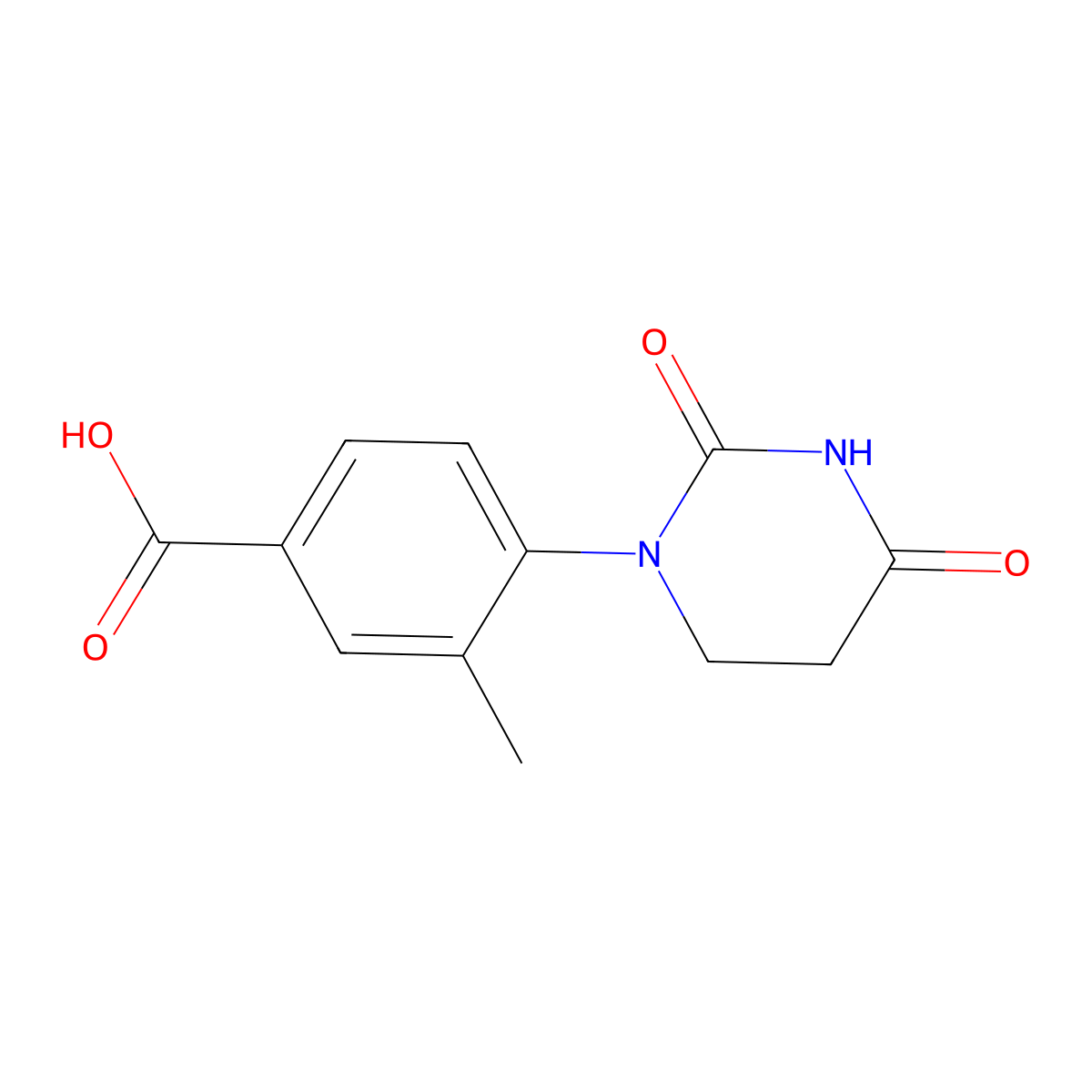 4-(2,4-Dioxo-1,3-diazinan-1-yl)-3-methylbenzoic acid molecular structure, CAS 2923841-74-9