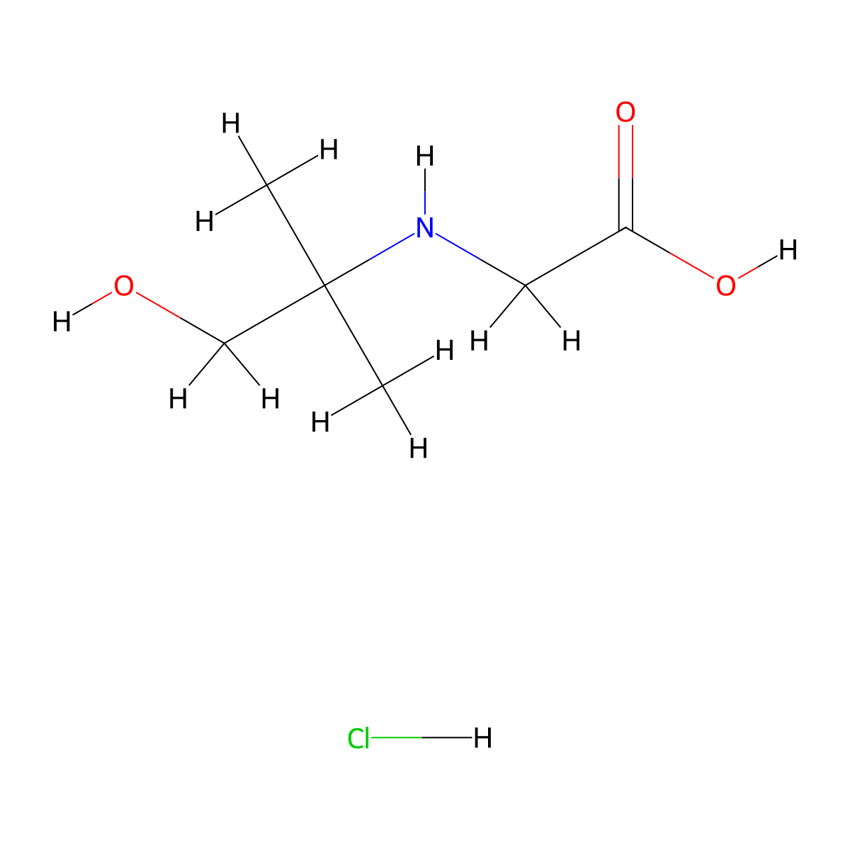 2-[(1-Hydroxy-2-methylpropan-2-yl)amino]acetic acid;hydrochloride molecular structure, CAS 2923841-78-3