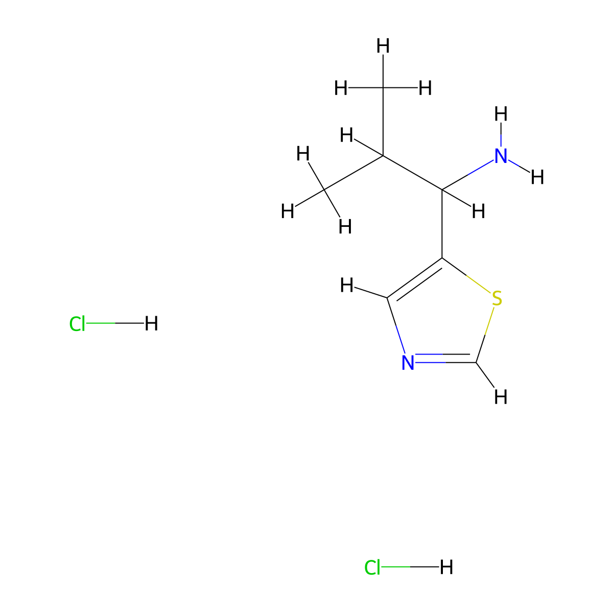 2-Methyl-1-(1,3-thiazol-5-yl)propan-1-amine dihydrochloride molecular structure, CAS 2923841-83-0
