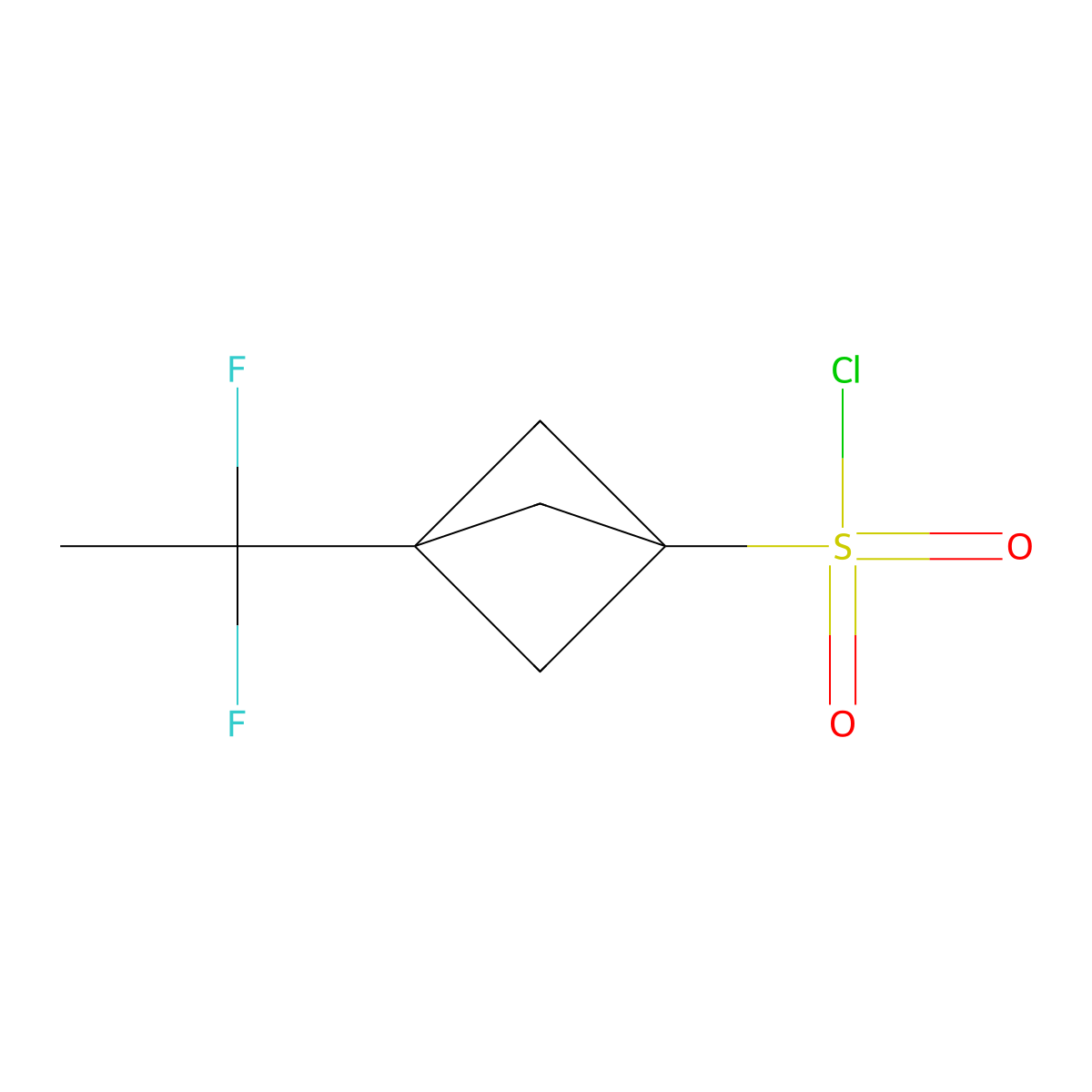 3-(1,1-Difluoroethyl)bicyclo[1.1.1]pentane-1-sulfonyl chloride molecular structure, CAS 2923841-89-6