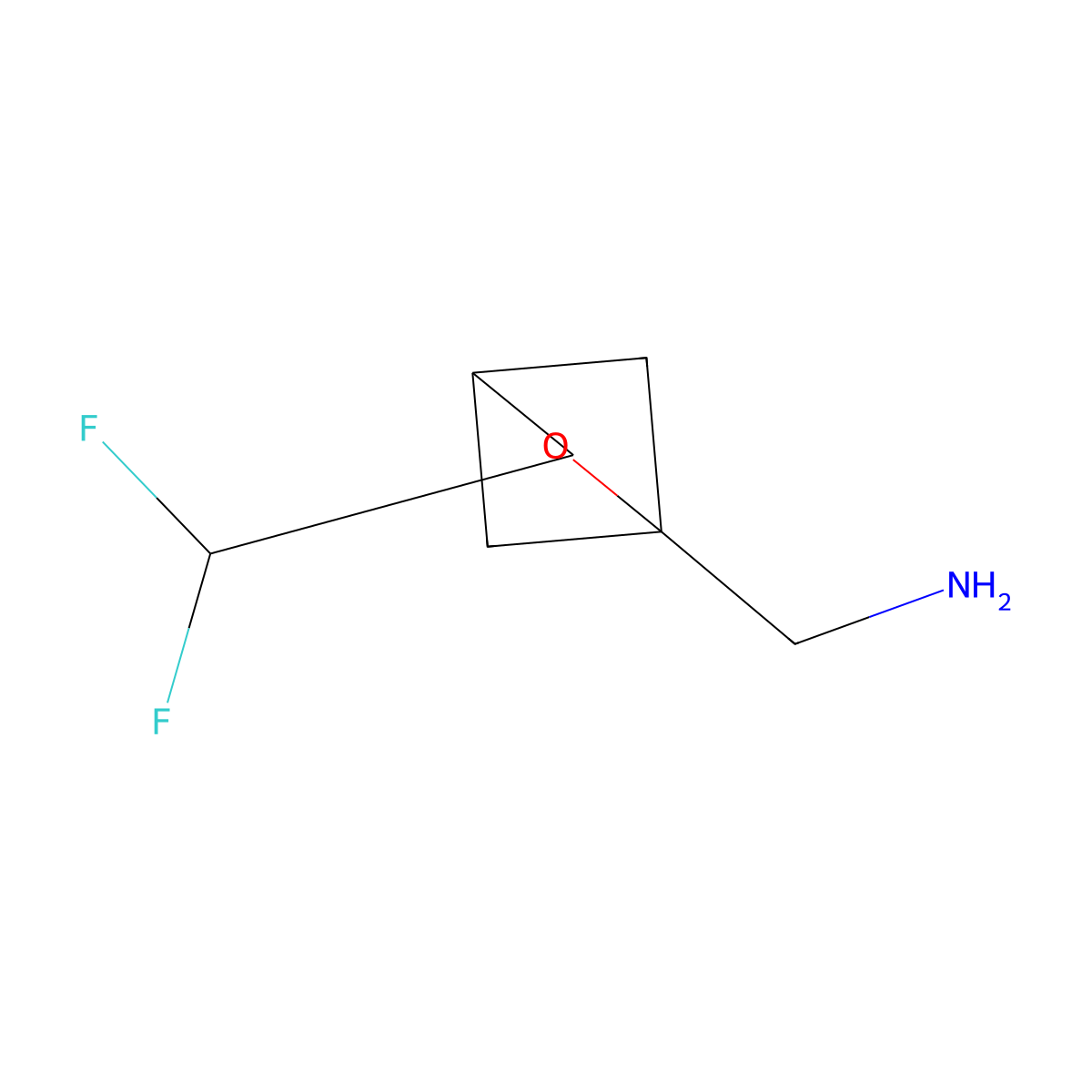 1-[3-(Difluoromethyl)-2-oxabicyclo[2.1.1]hexan-1-yl]methanamine molecular structure, CAS 2923841-93-2