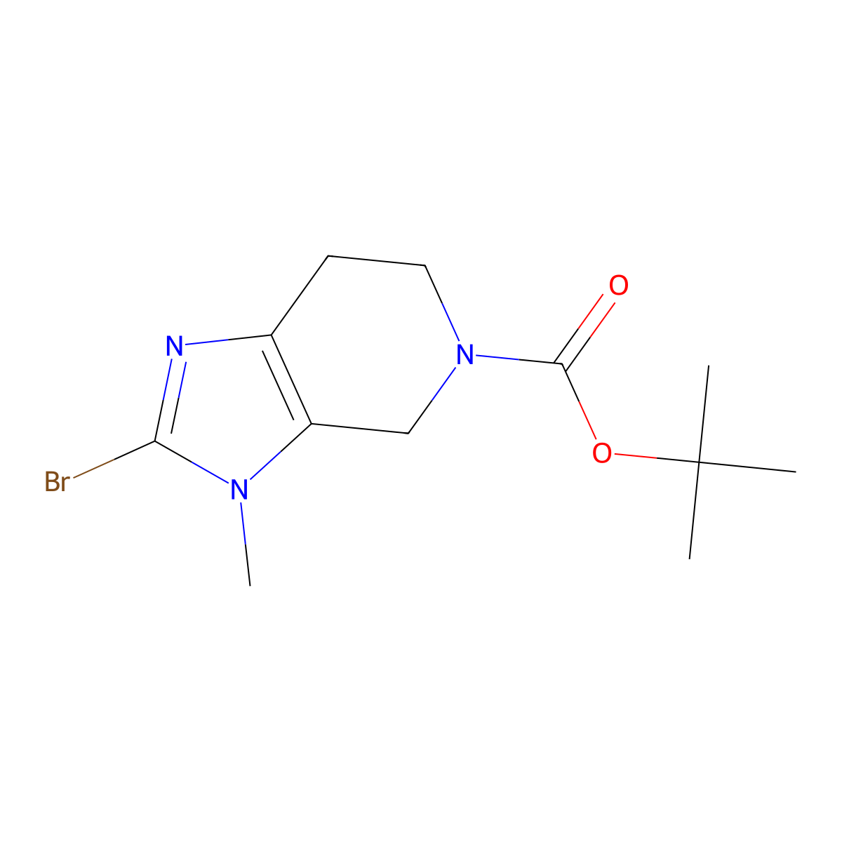 tert-butyl 2-bromo-3-methyl-3H,4H,5H,6H,7H-imidazo[4,5-c]pyridine-5-carboxylate molecular structure, CAS 2923841-95-4