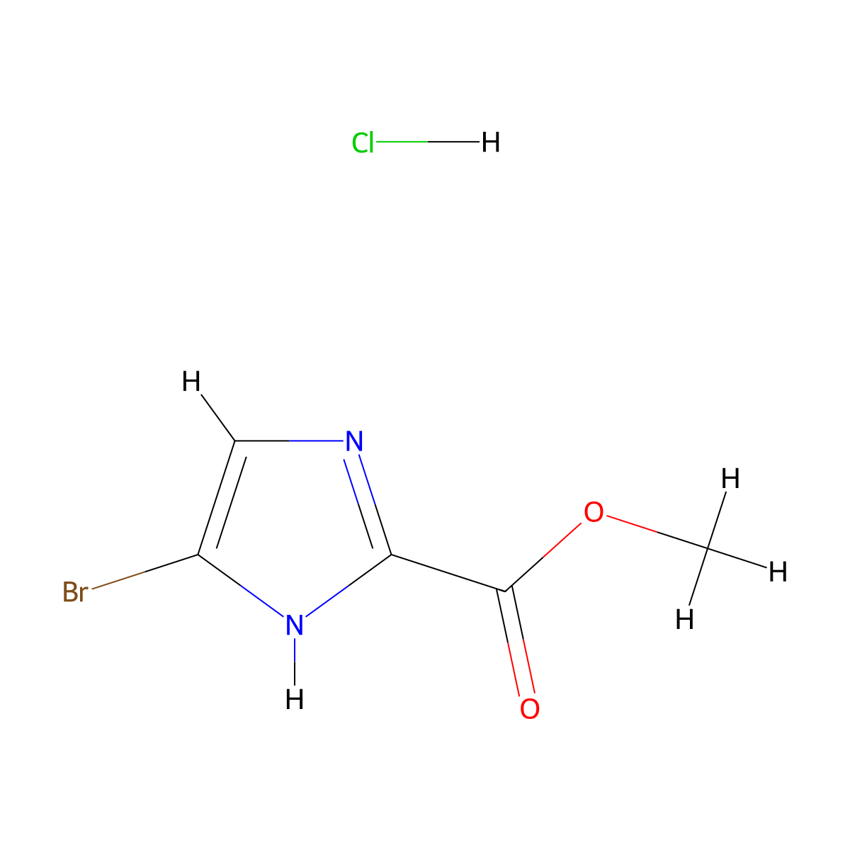 methyl4-bromo-1H-imidazole-2-carboxylatehydrochloride molecular structure, CAS 2923841-97-6