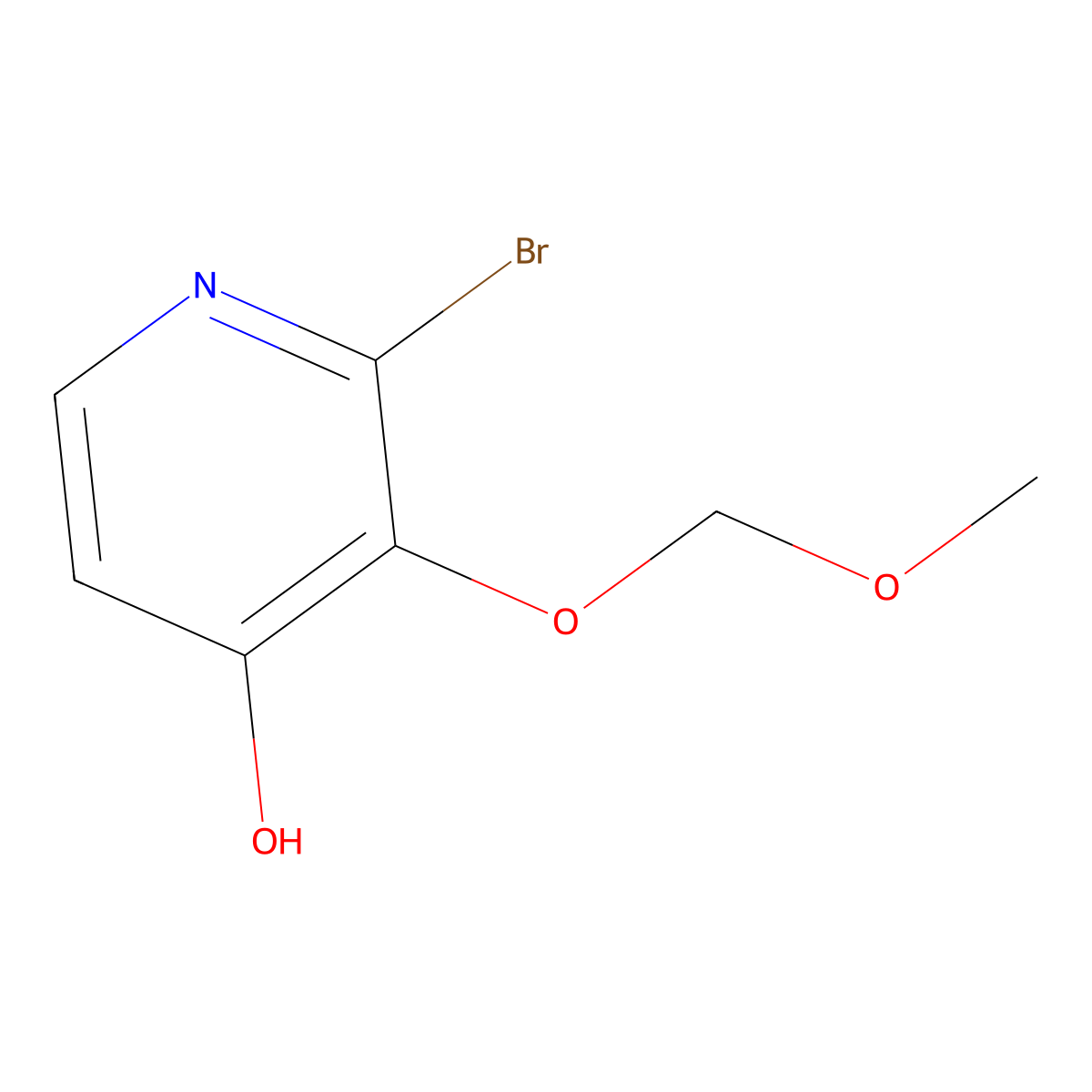 2-Bromo-3-(methoxymethoxy)pyridin-4-ol molecular structure, CAS 2923842-01-5