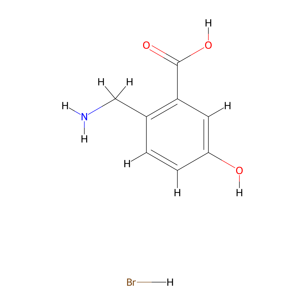 2-(Aminomethyl)-5-hydroxybenzoic acid hydrobromide molecular structure, CAS 2923842-02-6