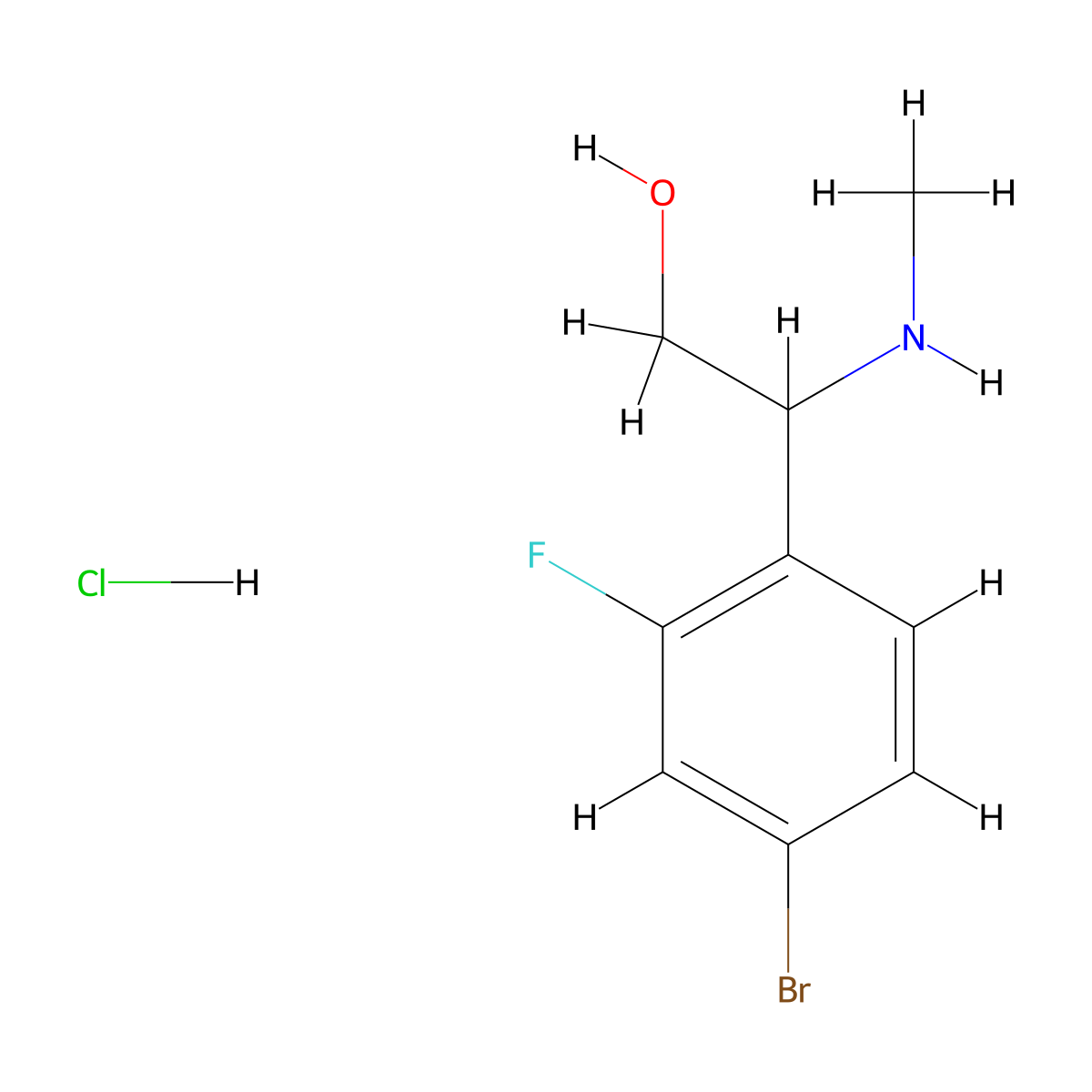 2-(4-Bromo-2-fluorophenyl)-2-(methylamino)ethan-1-ol hydrochloride molecular structure, CAS 2923842-16-2