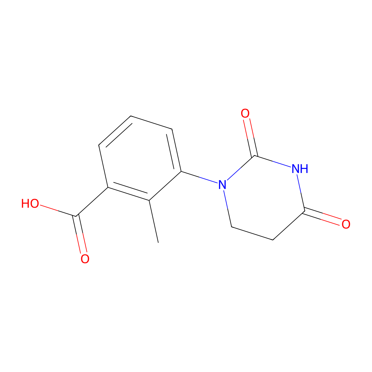 3-(2,4-Dioxo-1,3-diazinan-1-yl)-2-methylbenzoic acid molecular structure, CAS 2923842-17-3