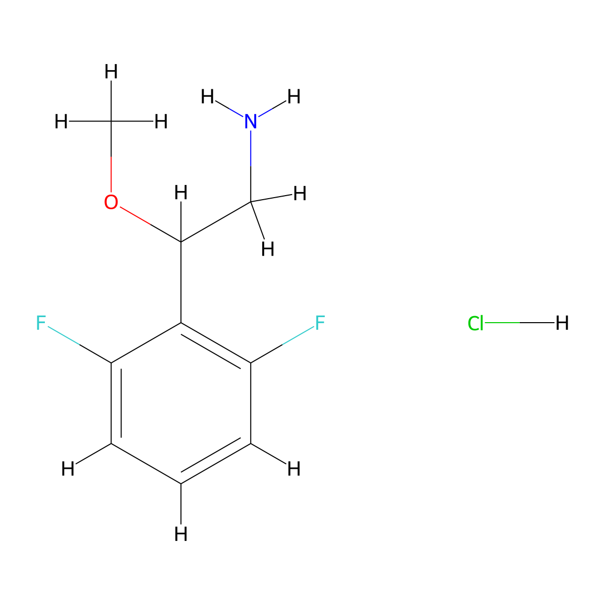2-(2,6-Difluorophenyl)-2-methoxyethan-1-amine hydrochloride molecular structure, CAS 2923842-19-5