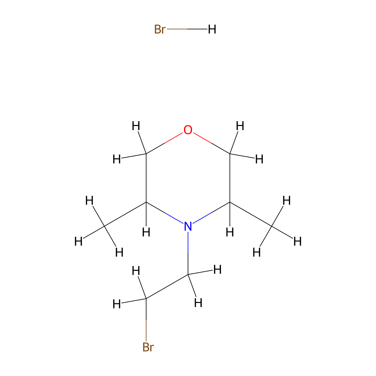 4-(2-Bromoethyl)-3,5-dimethylmorpholine hydrobromide molecular structure, CAS 2923842-20-8