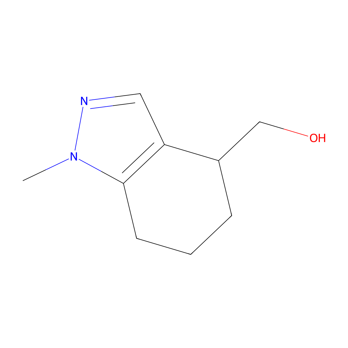 (1-methyl-4,5,6,7-tetrahydro-1H-indazol-4-yl)methanol molecular structure, CAS 2923842-25-3