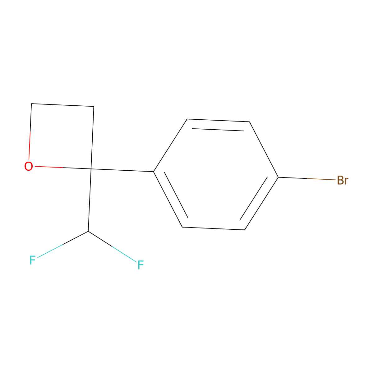 2-(4-Bromophenyl)-2-(difluoromethyl)oxetane molecular structure, CAS 2923842-26-4