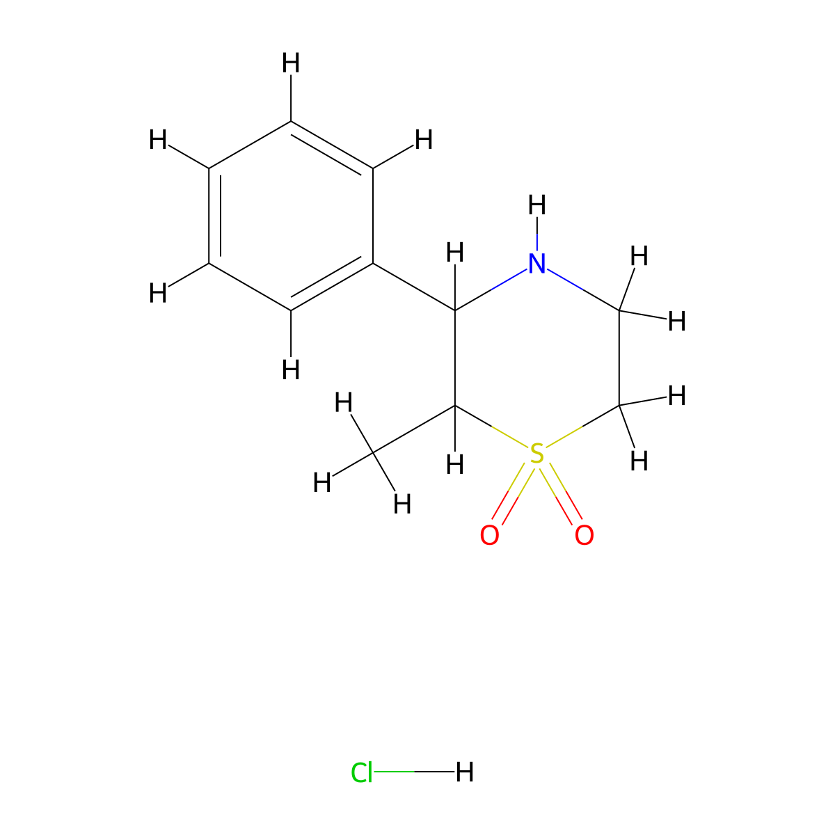 2-Methyl-3-phenyl-1lambda6-thiomorpholine-1,1-dione hydrochloride molecular structure, CAS 2923842-28-6