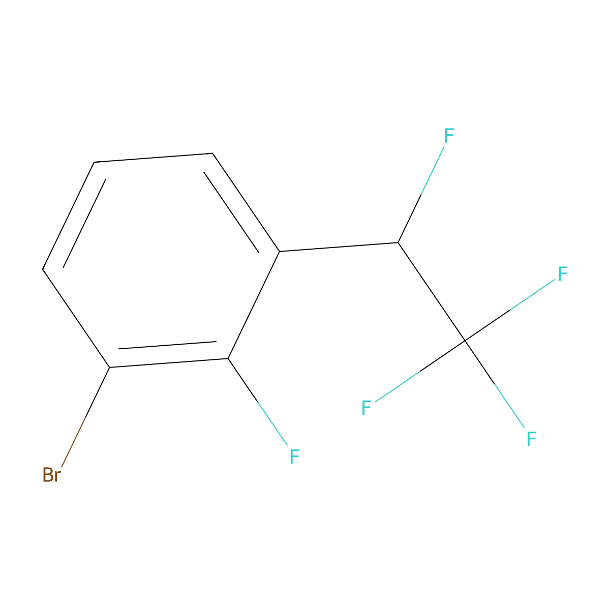 1-Bromo-2-fluoro-3-(1,2,2,2-tetrafluoroethyl)benzene molecular structure, CAS 2923842-29-7