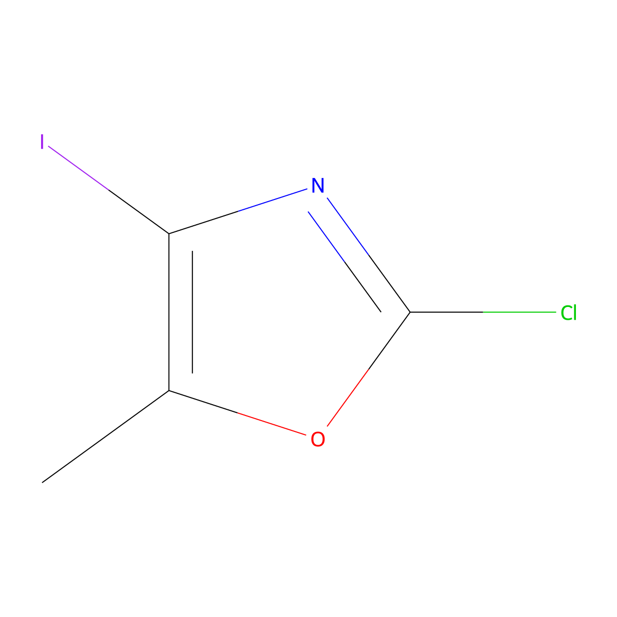 2-Chloro-4-iodo-5-methyl-1,3-oxazole molecular structure, CAS 2923842-30-0
