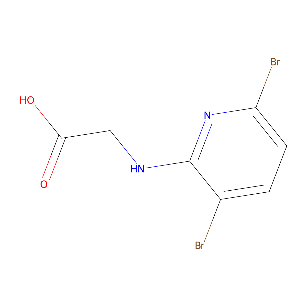 2-[(3,6-Dibromopyridin-2-yl)amino]acetic acid molecular structure, CAS 2923842-39-9