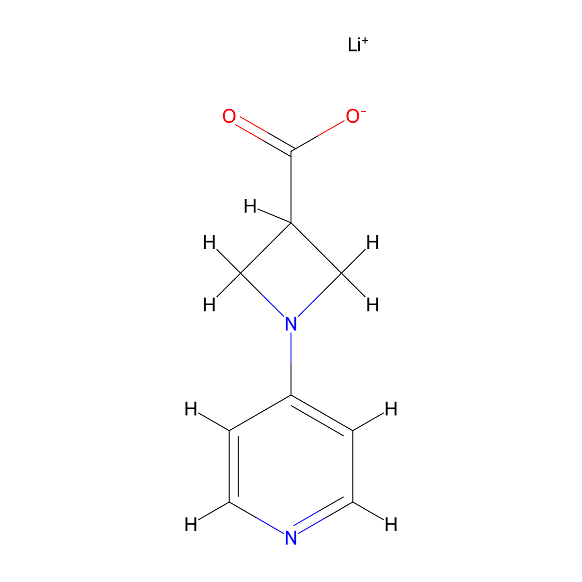 Lithium(1+) 1-(pyridin-4-yl)azetidine-3-carboxylate molecular structure, CAS 2923842-46-8