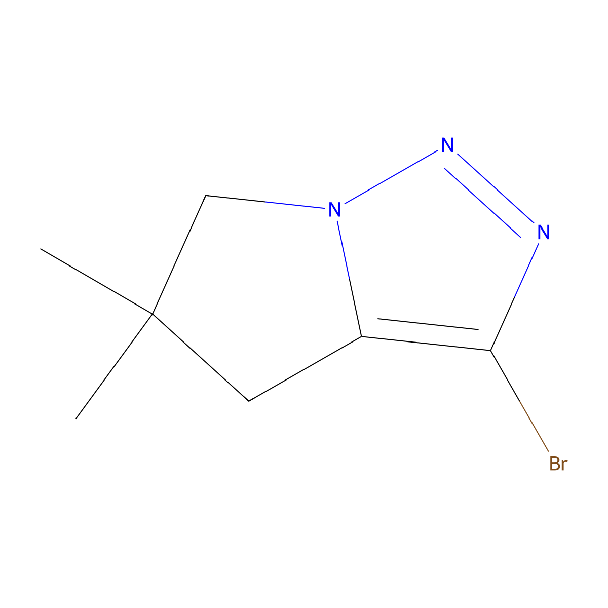 3-bromo-5,5-dimethyl-4H,5H,6H-pyrrolo[1,2-c][1,2,3]triazole molecular structure, CAS 2923842-47-9