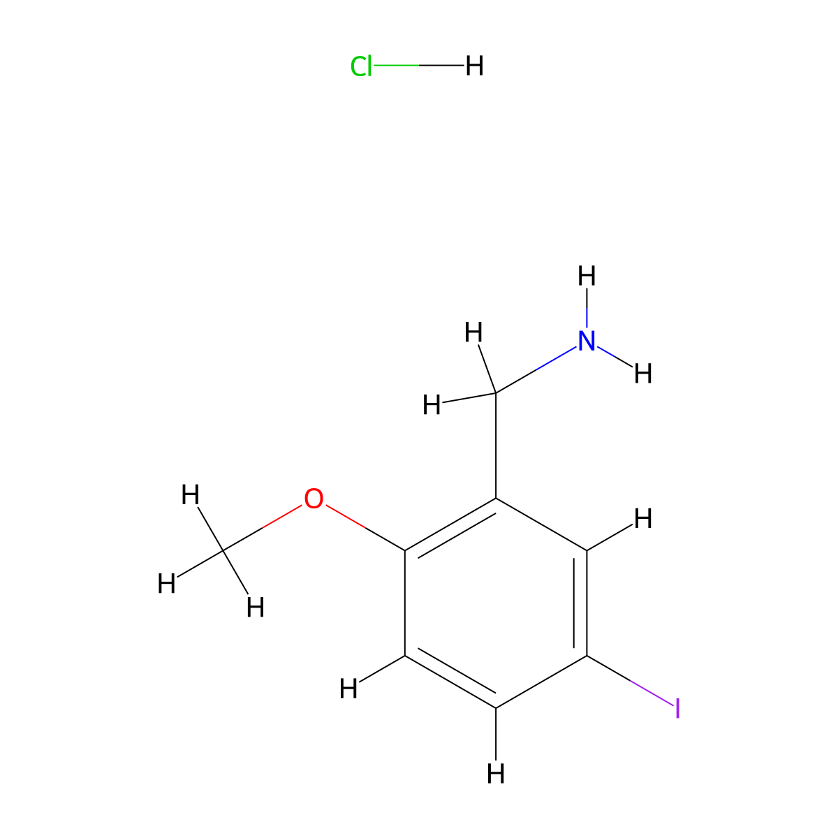 1-(5-Iodo-2-methoxyphenyl)methanamine hydrochloride molecular structure, CAS 2923842-54-8