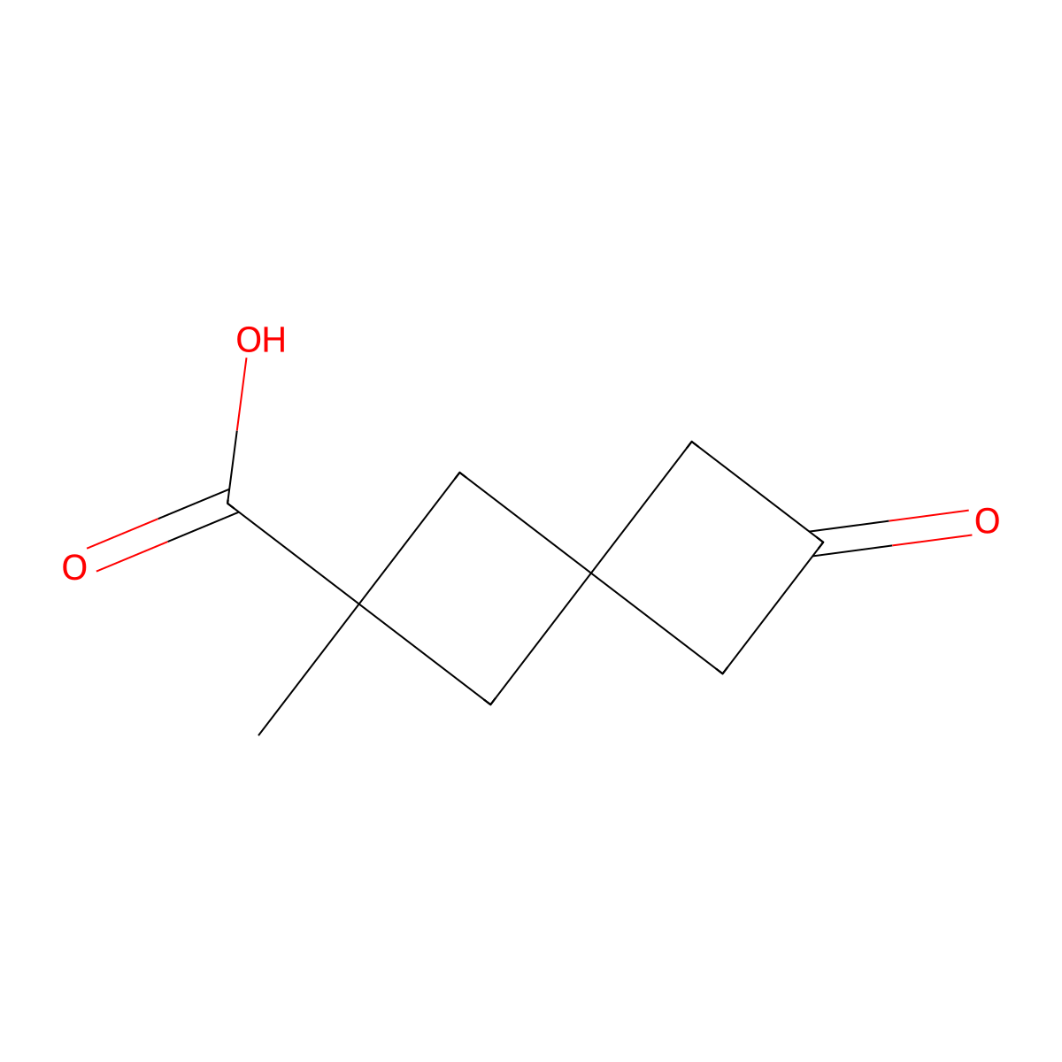 2-Methyl-6-oxospiro[3.3]heptane-2-carboxylic acid molecular structure, CAS 2923842-63-9