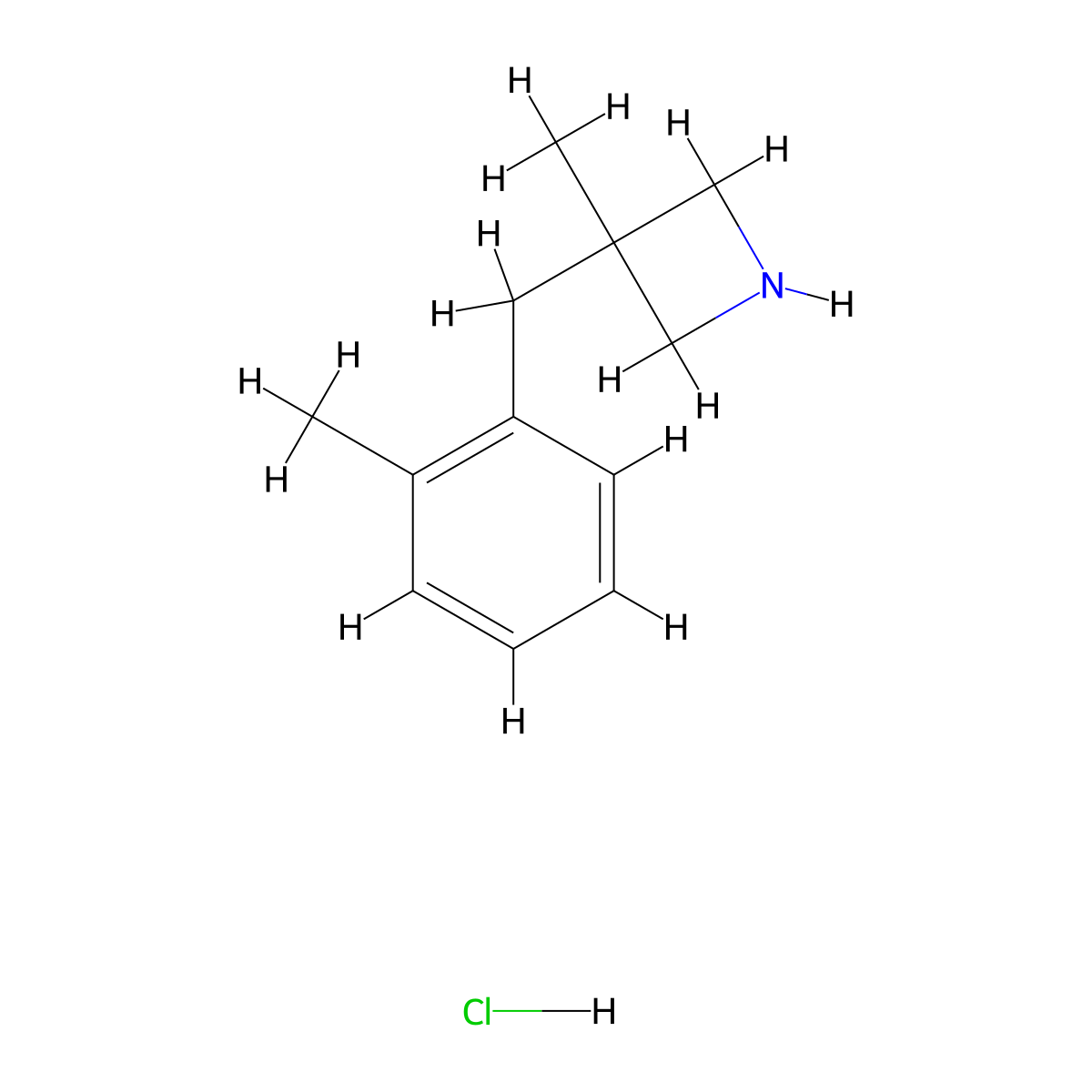 3-Methyl-3-[(2-methylphenyl)methyl]azetidine hydrochloride molecular structure, CAS 2923842-66-2
