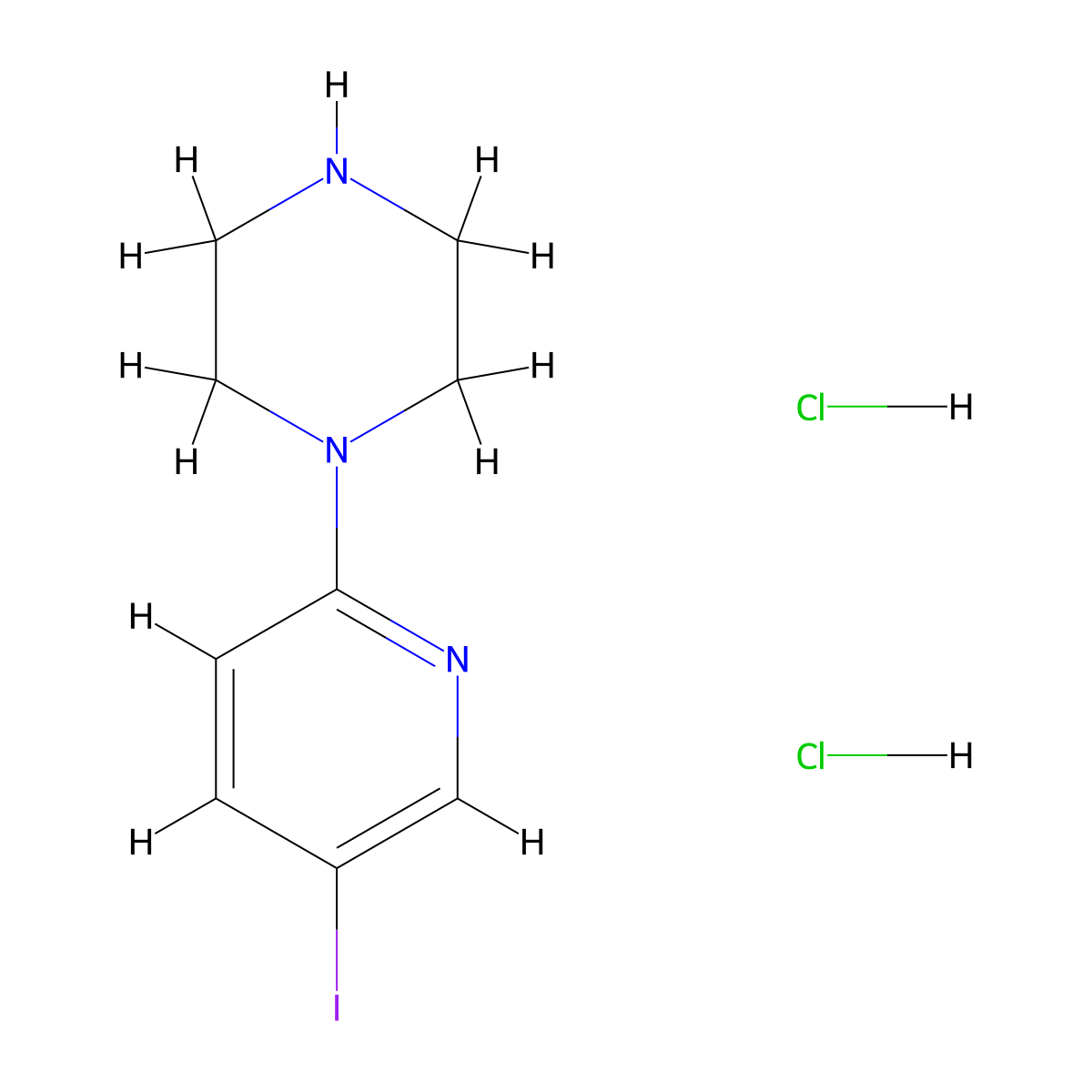 1-(5-Iodopyridin-2-yl)piperazine dihydrochloride molecular structure, CAS 2923842-73-1