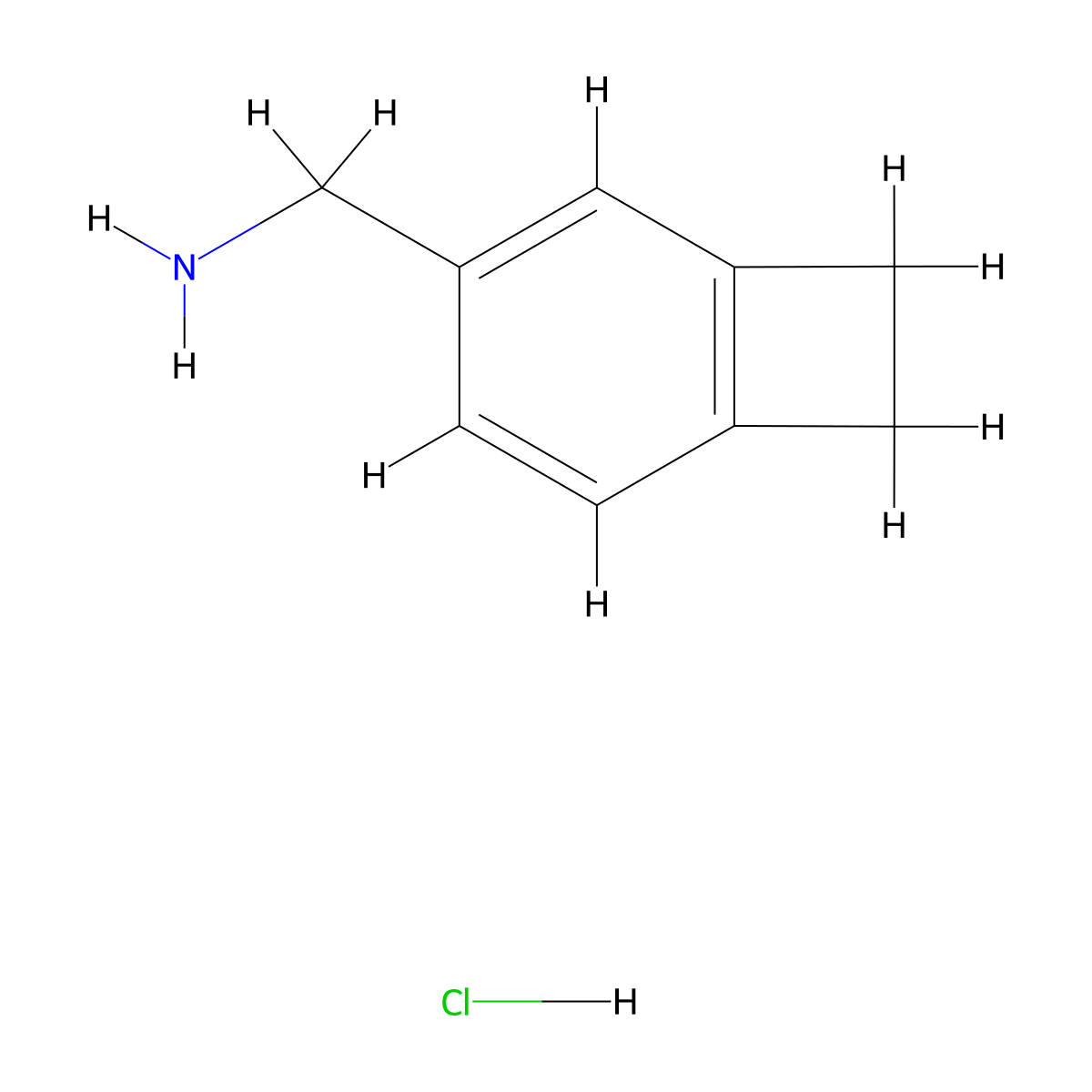 1-{Bicyclo[4.2.0]octa-1,3,5-trien-3-yl}methanamine hydrochloride molecular structure, CAS 2923842-88-8