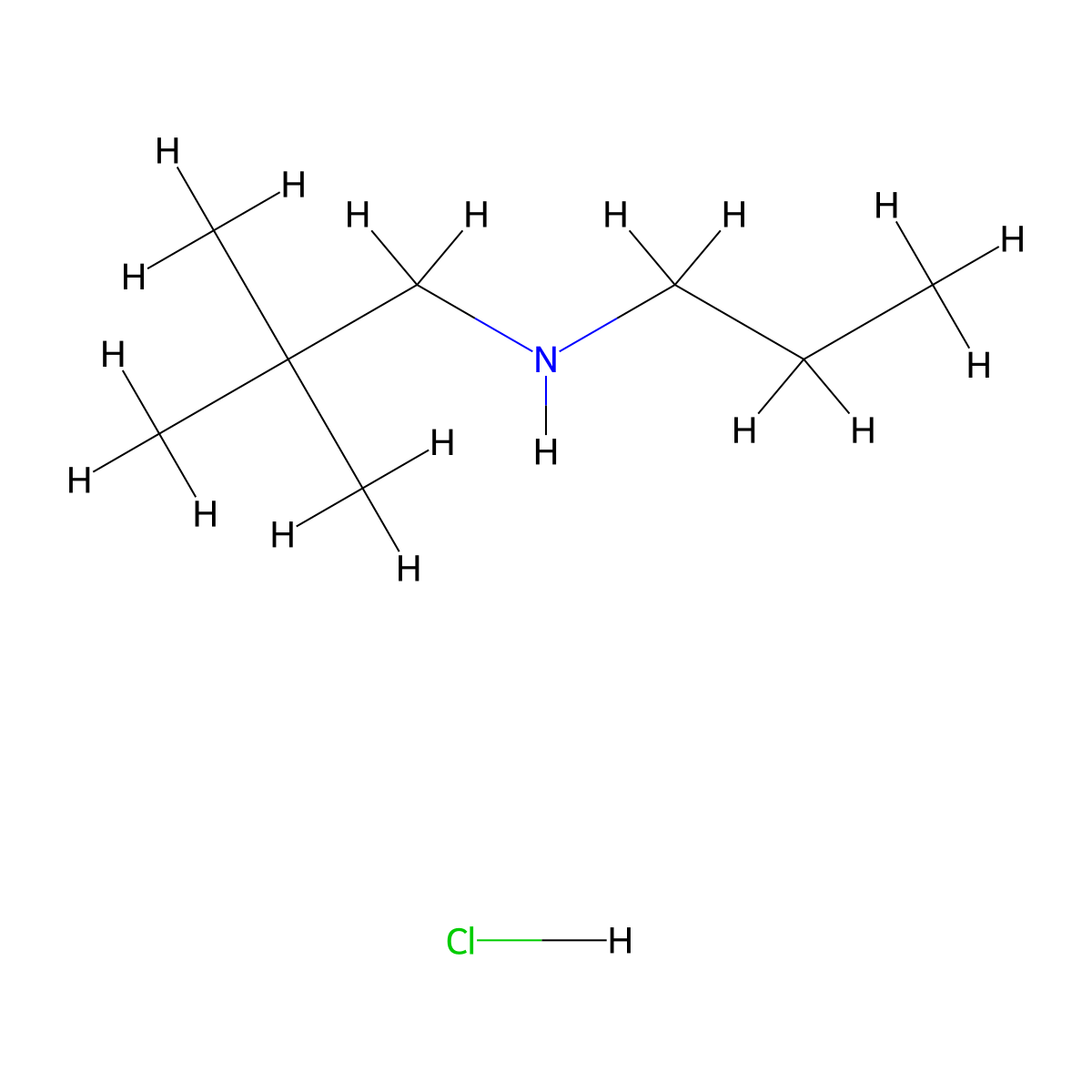 (2,2-Dimethylpropyl)(propyl)amine hydrochloride molecular structure, CAS 2923843-02-9
