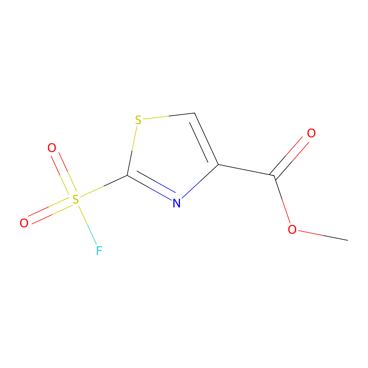 Methyl 2-(fluorosulfonyl)-1,3-thiazole-4-carboxylate molecular structure, CAS 2923843-30-3