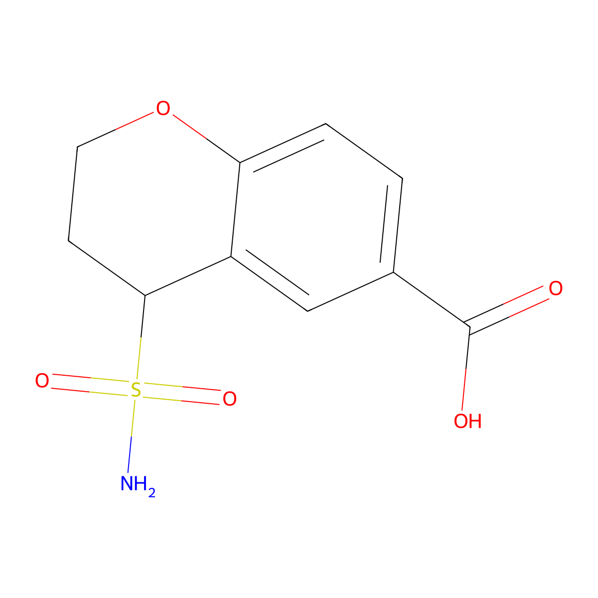 4-sulfamoyl-3,4-dihydro-2H-1-benzopyran-6-carboxylic acid molecular structure, CAS 2923843-35-8