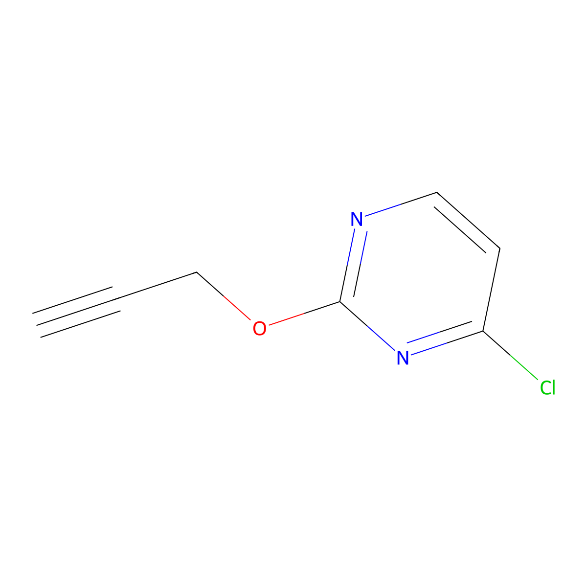 4-Chloro-2-(prop-2-yn-1-yloxy)pyrimidine molecular structure, CAS 2923843-37-0