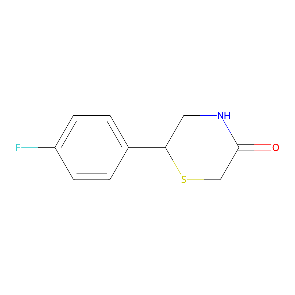 6-(4-Fluorophenyl)thiomorpholin-3-one molecular structure, CAS 2923843-42-7