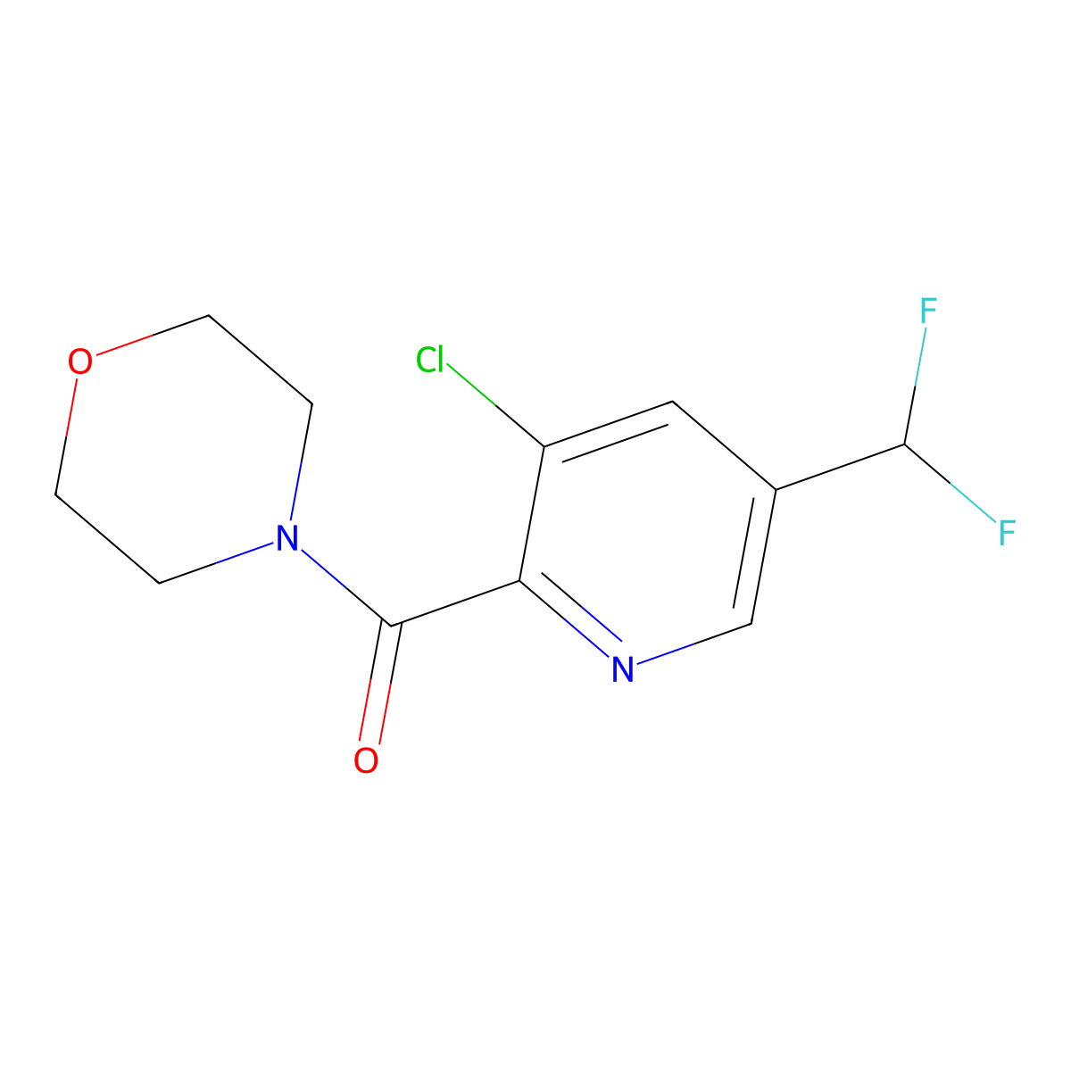 4-[3-Chloro-5-(difluoromethyl)pyridine-2-carbonyl]morpholine molecular structure, CAS 2923843-47-2