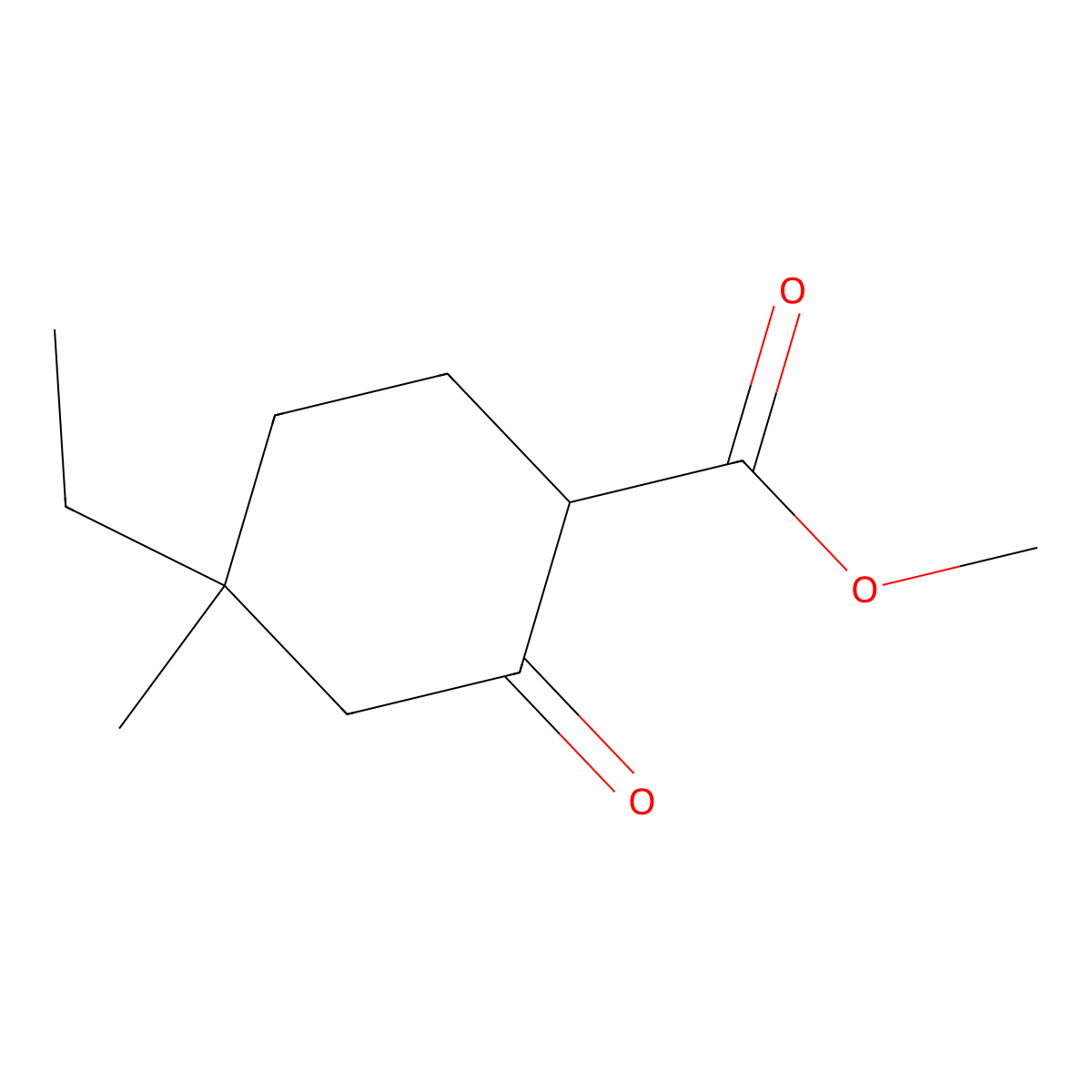 Methyl 4-ethyl-4-methyl-2-oxocyclohexane-1-carboxylate molecular structure, CAS 2923843-50-7
