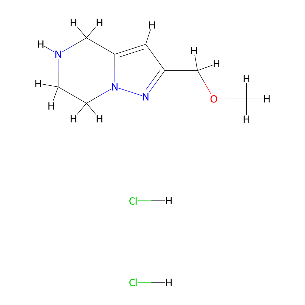 2-(methoxymethyl)-4H,5H,6H,7H-pyrazolo[1,5-a]pyrazine dihydrochloride molecular structure, CAS 2923843-57-4