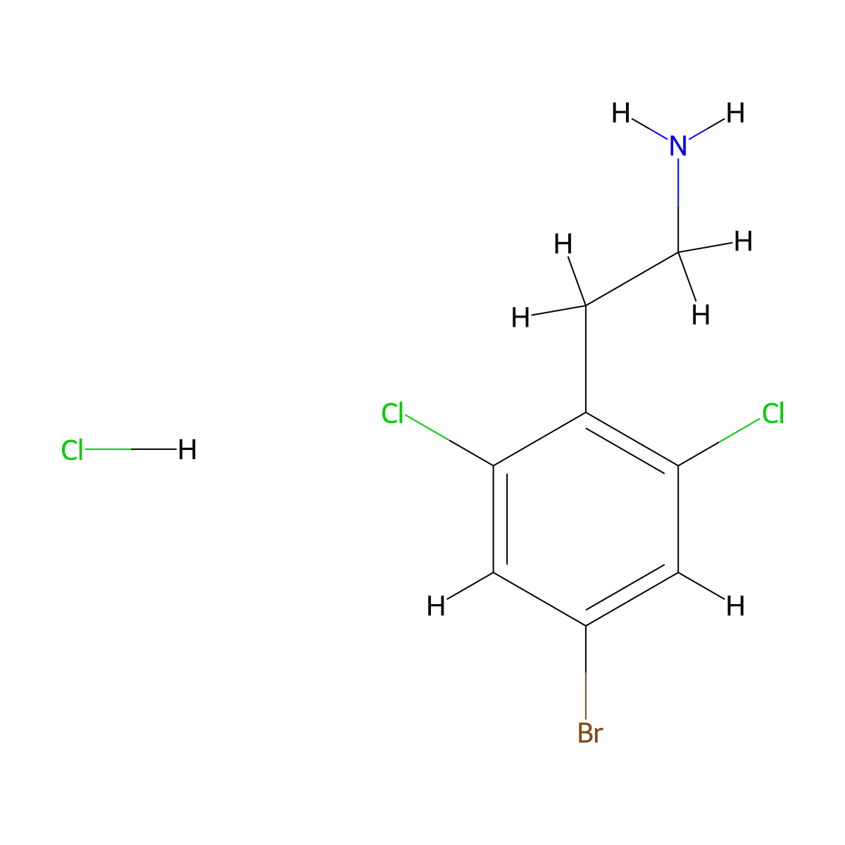 2-(4-Bromo-2,6-dichlorophenyl)ethan-1-amine hydrochloride molecular structure, CAS 2923843-61-0