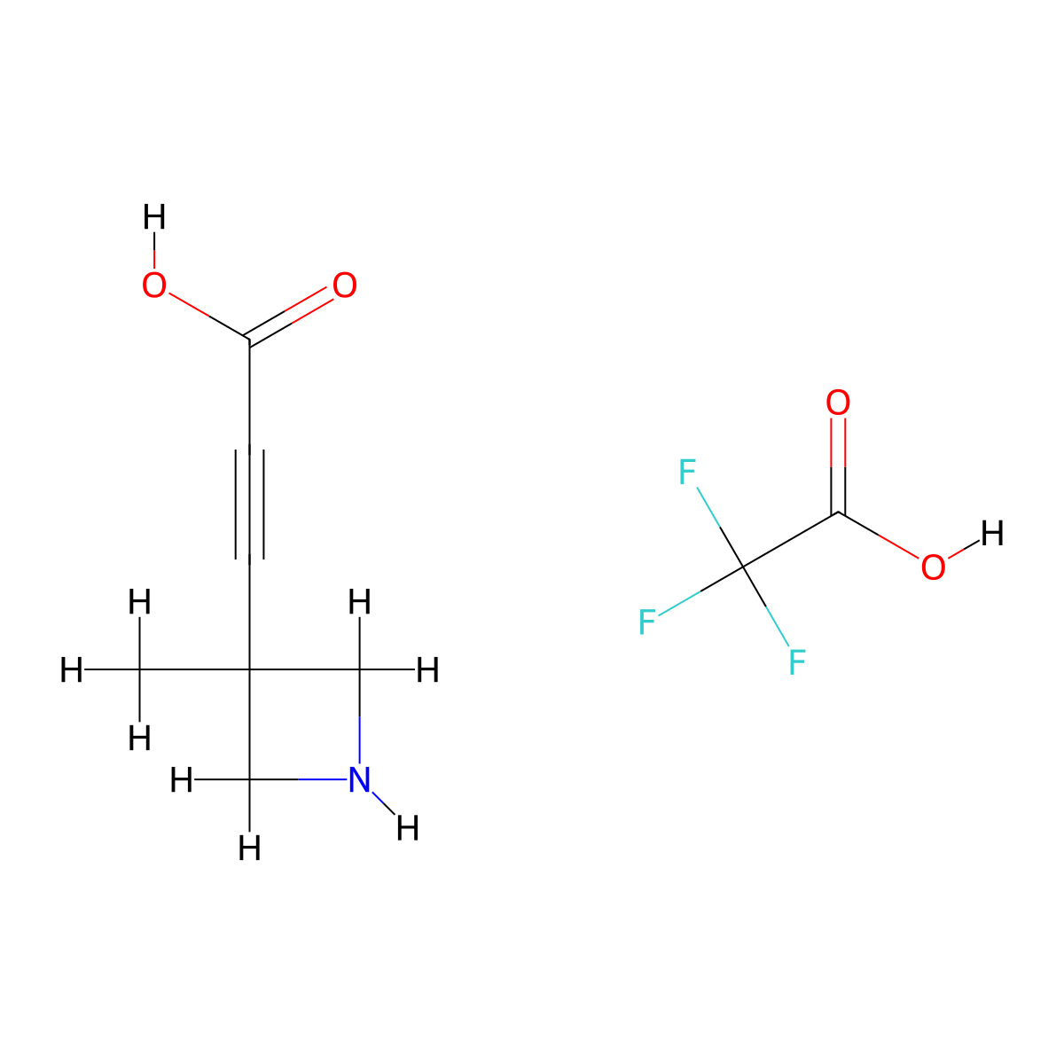 3-(3-Methylazetidin-3-yl)prop-2-ynoic acid, trifluoroacetic acid molecular structure, CAS 2923843-64-3