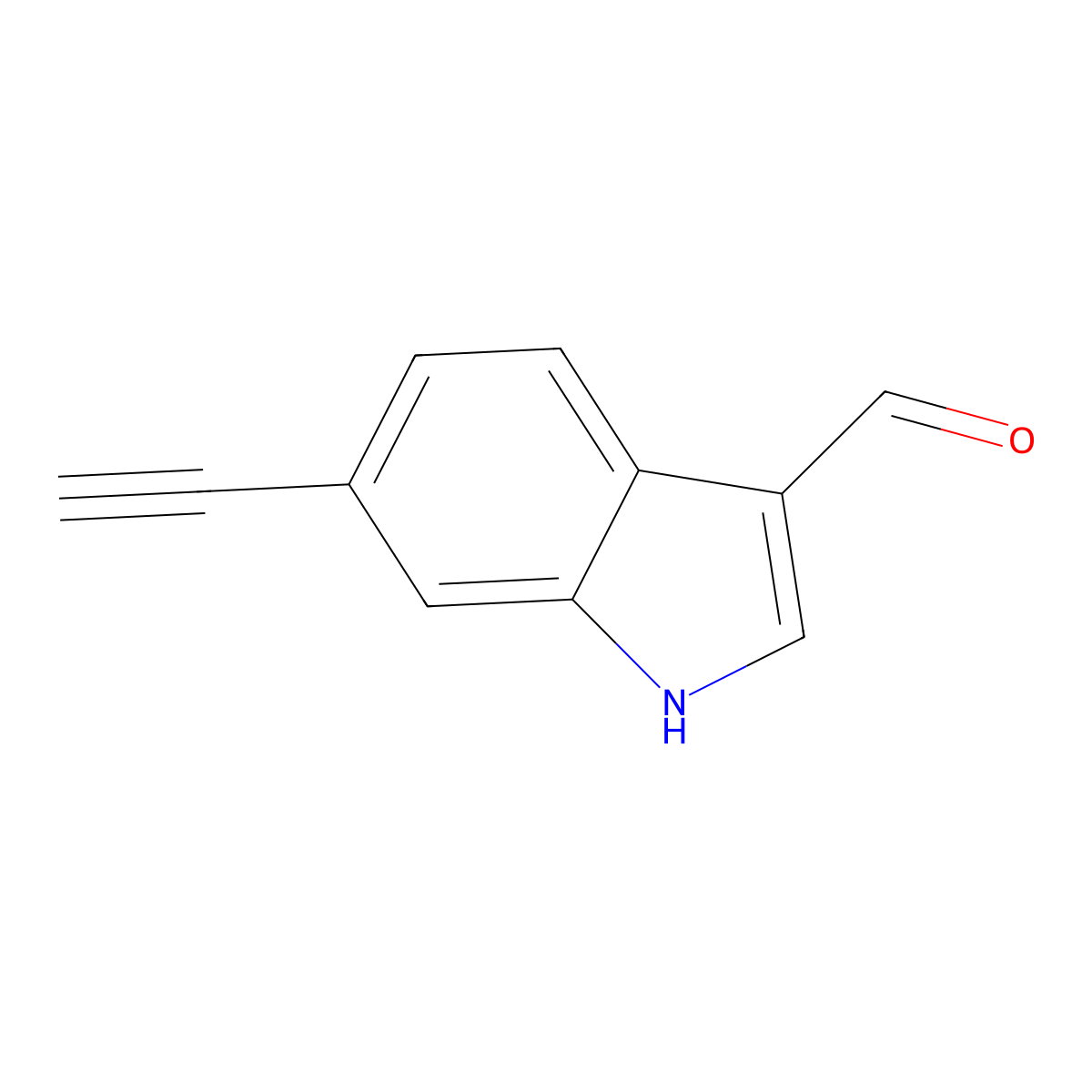 6-ethynyl-1H-indole-3-carbaldehyde molecular structure, CAS 2923843-66-5