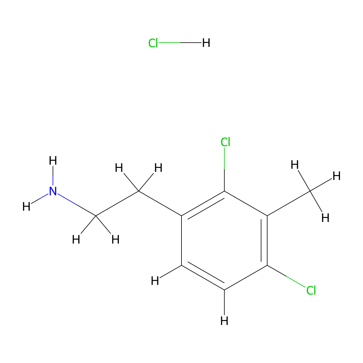 2-(2,4-Dichloro-3-methylphenyl)ethan-1-amine hydrochloride molecular structure, CAS 2923843-68-7