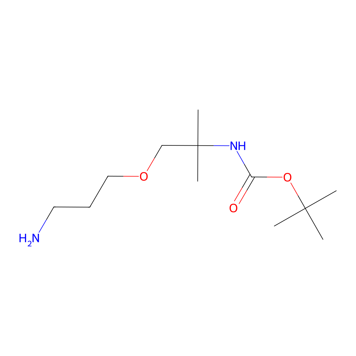 tert-butylN-[1-(3-aminopropoxy)-2-methylpropan-2-yl]carbamate molecular structure, CAS 2923843-71-2