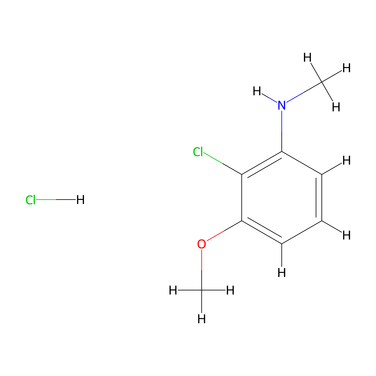 2-chloro-3-methoxy-N-methylaniline hydrochloride molecular structure, CAS 2923843-77-8