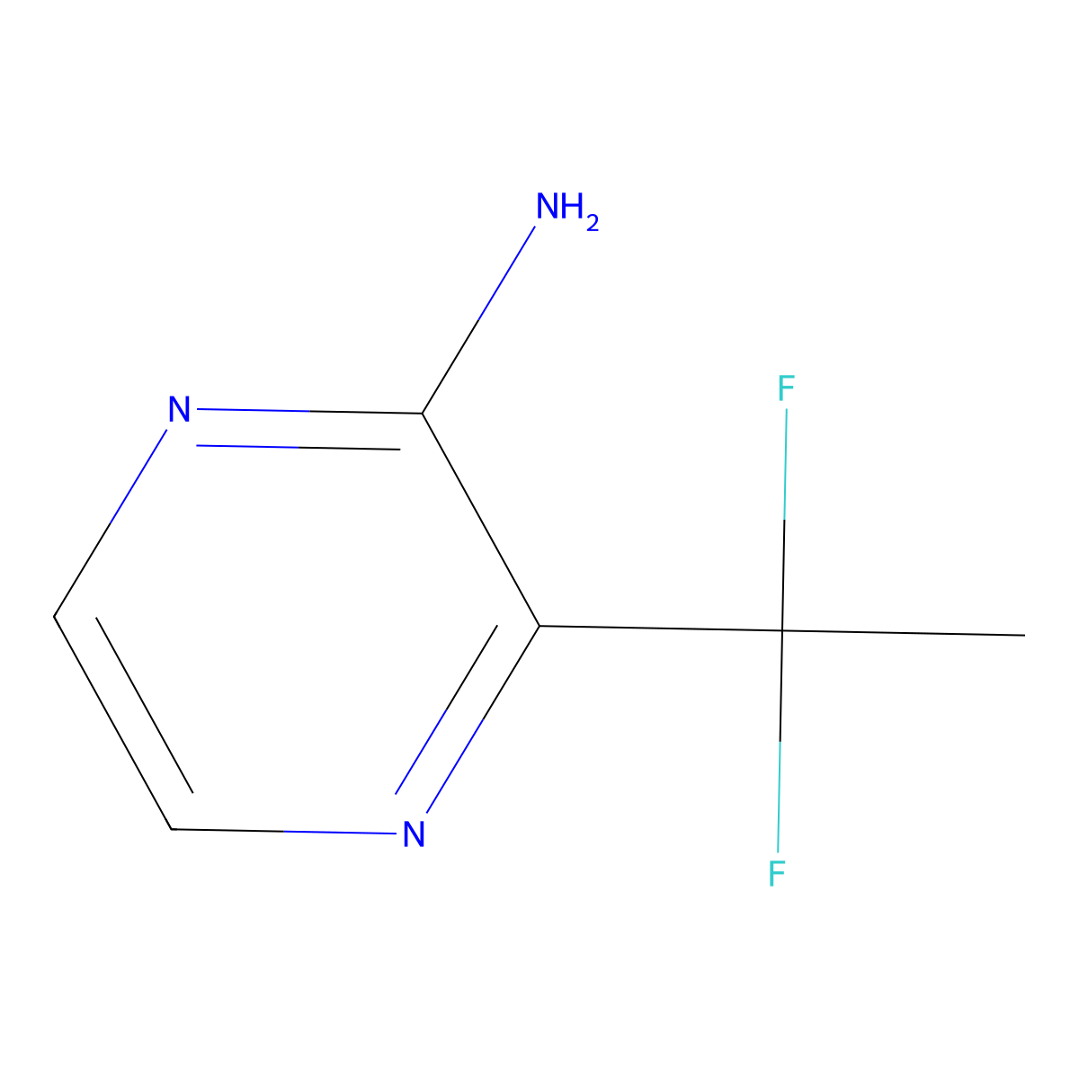 3-(1,1-Difluoroethyl)pyrazin-2-amine molecular structure, CAS 2923843-81-4
