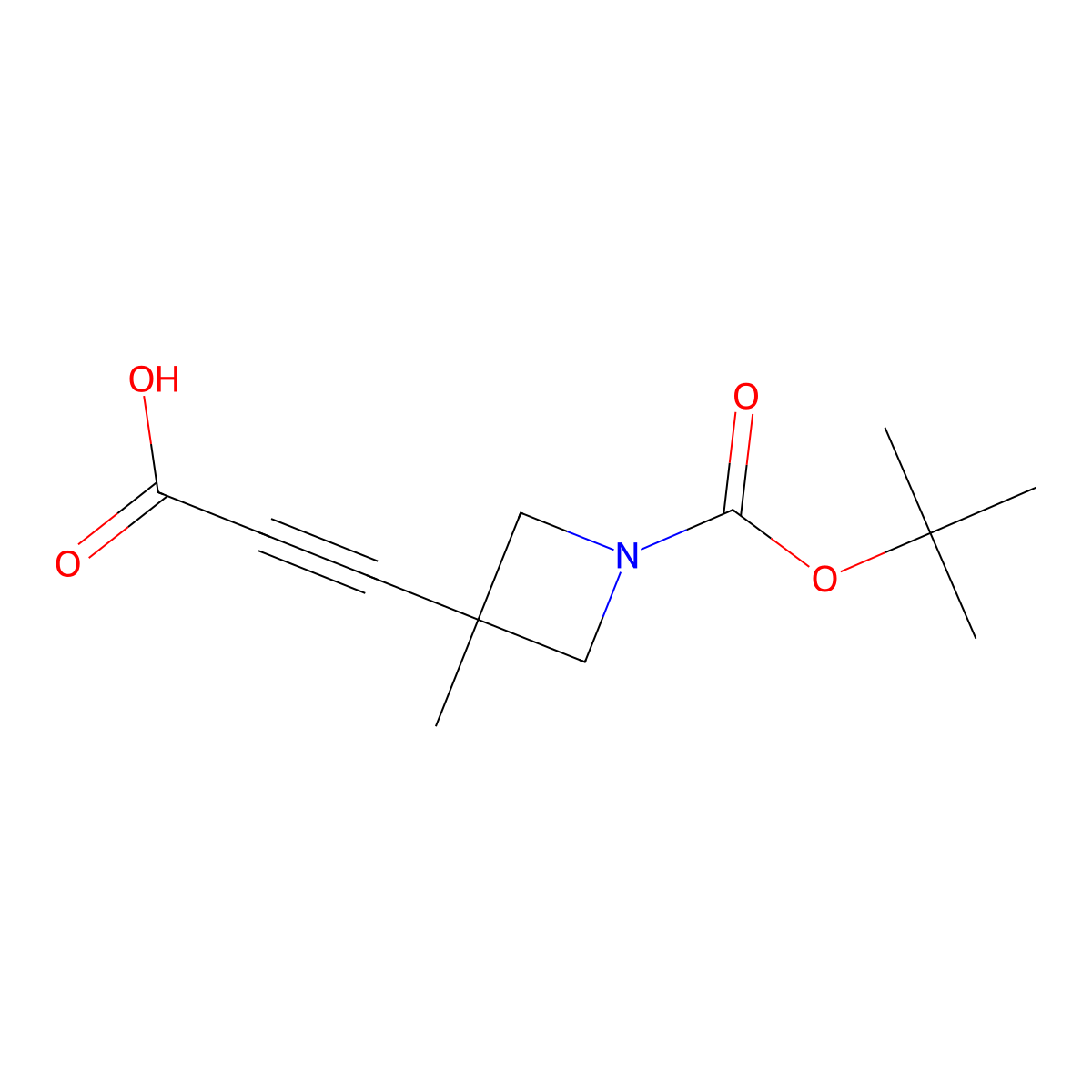 3-(1-(tert-Butoxycarbonyl)-3-methylazetidin-3-yl)propiolic acid molecular structure, CAS 2923843-97-2