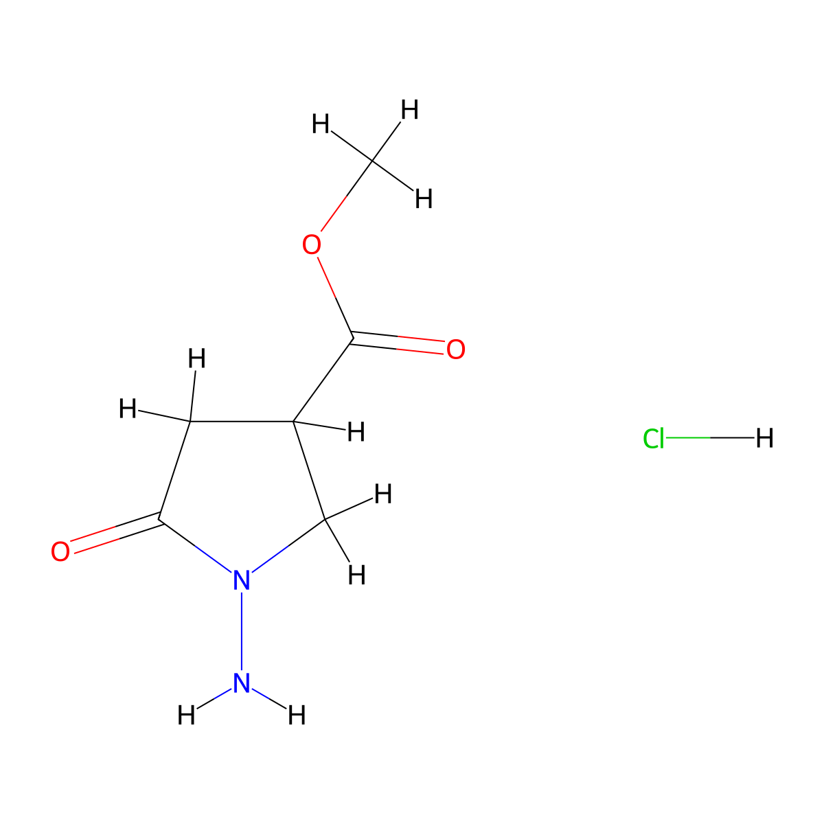Methyl 1-amino-5-oxopyrrolidine-3-carboxylate;hydrochloride molecular structure, CAS 2923844-01-1