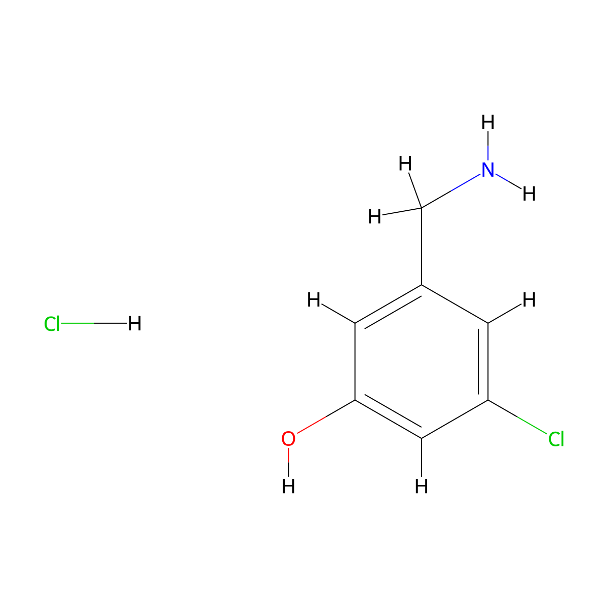 3-(Aminomethyl)-5-chlorophenol hydrochloride molecular structure, CAS 2923844-06-6