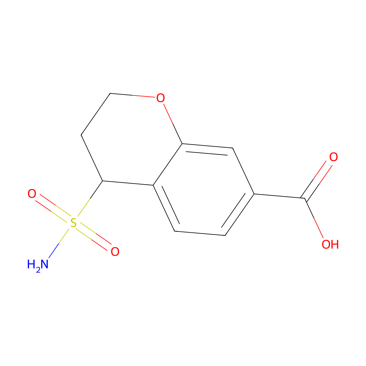 4-sulfamoyl-3,4-dihydro-2H-1-benzopyran-7-carboxylic acid molecular structure, CAS 2923844-12-4