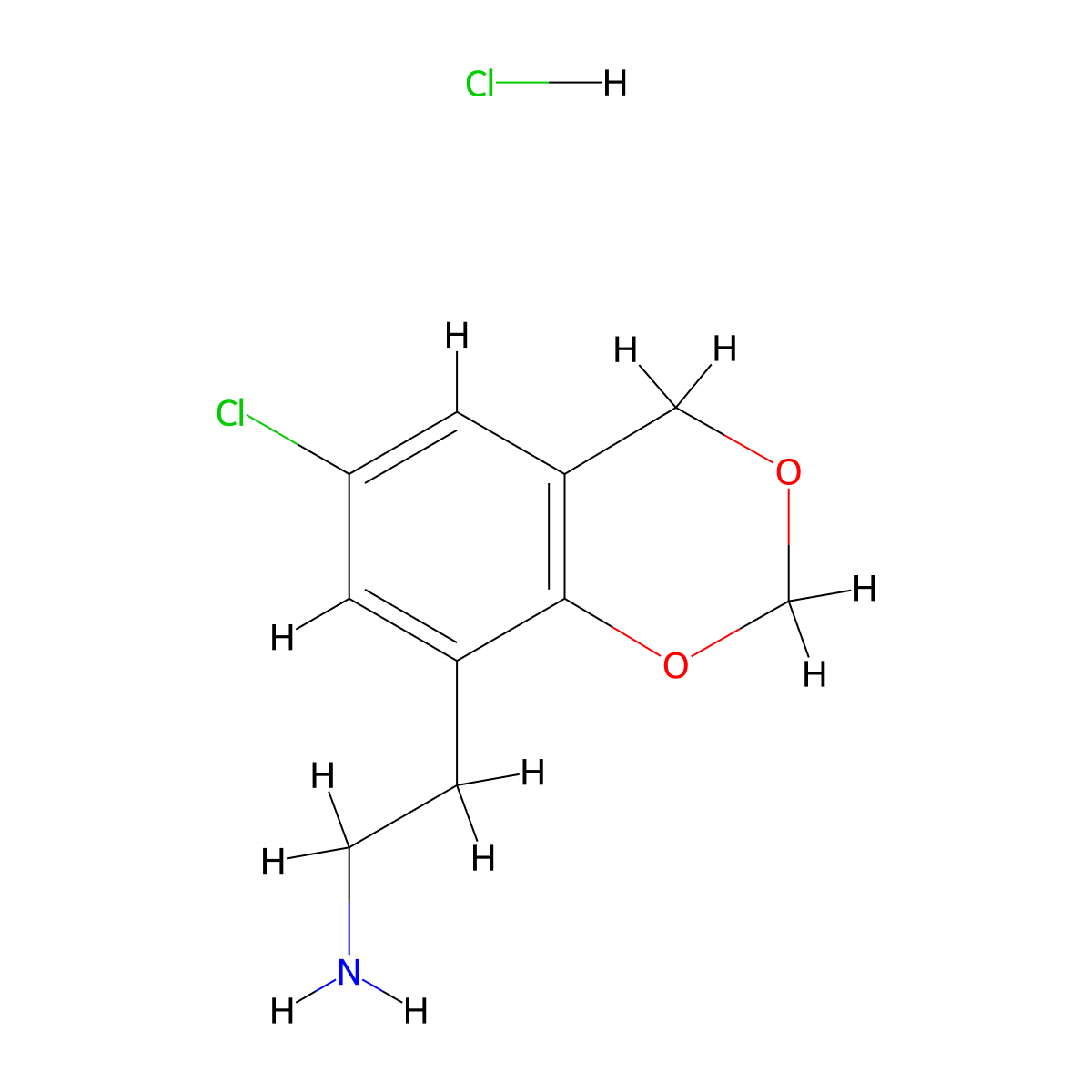2-(6-Chloro-2,4-dihydro-1,3-benzodioxin-8-yl)ethan-1-amine hydrochloride molecular structure, CAS 2923844-13-5