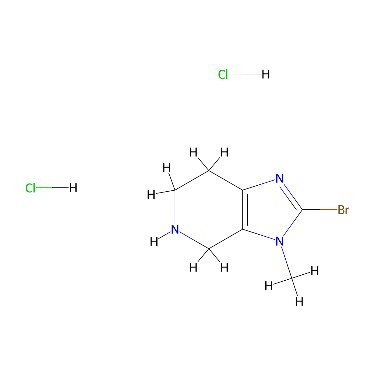 2-bromo-3-methyl-3H,4H,5H,6H,7H-imidazo[4,5-c]pyridine dihydrochloride molecular structure, CAS 2923844-20-4