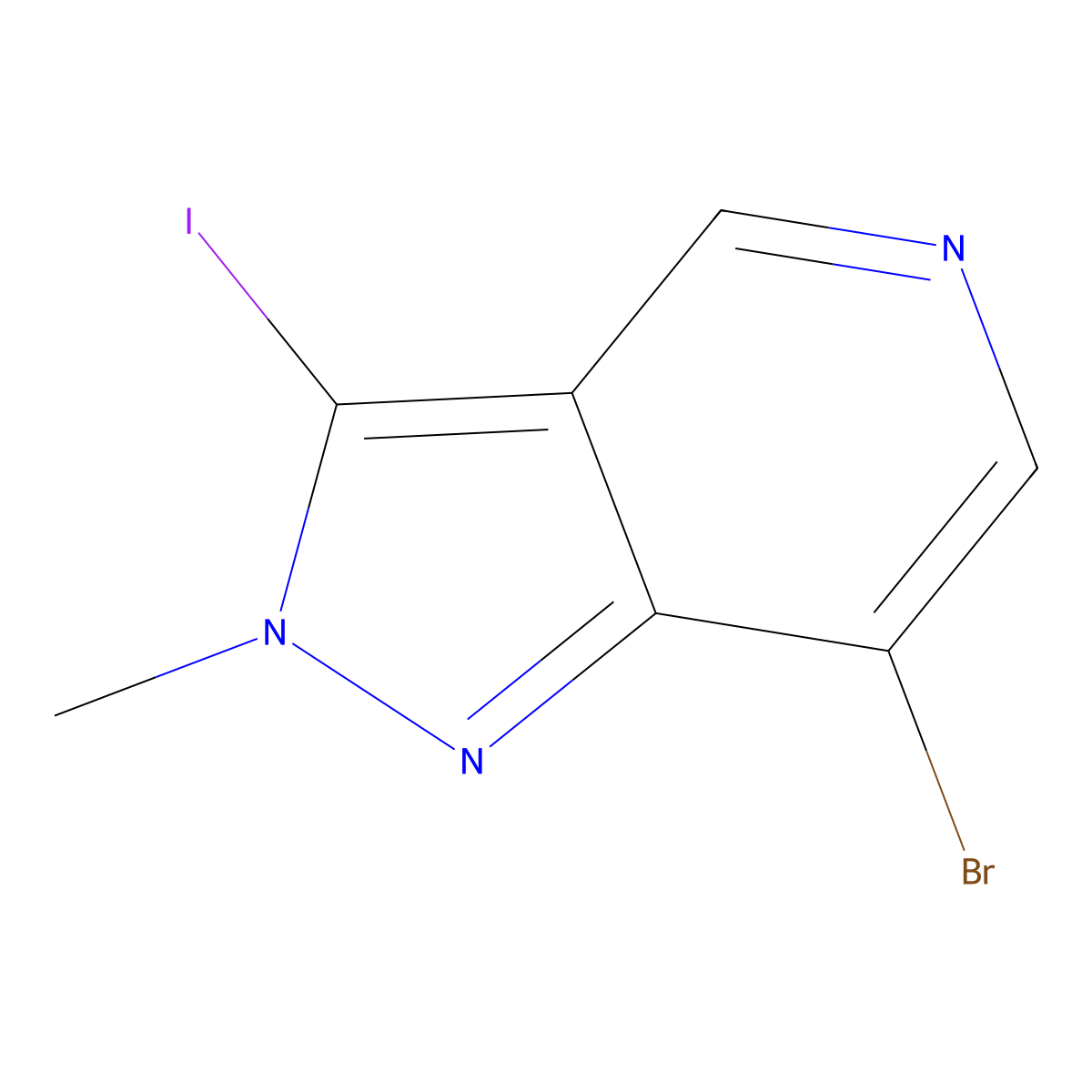 7-Bromo-3-iodo-2-methylpyrazolo[4,3-c]pyridine molecular structure, CAS 2923844-24-8